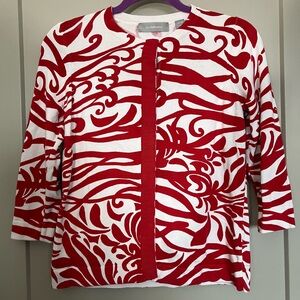 Red and White Cardigan